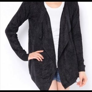 Barefoot Dream Black Bamboo Cardigan - M